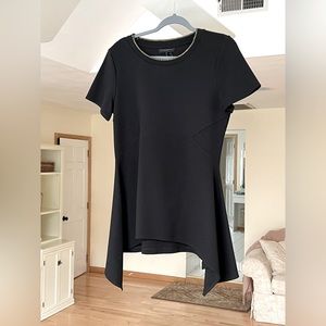 Donna Karan Asymmetrical Black/Gold Top Small